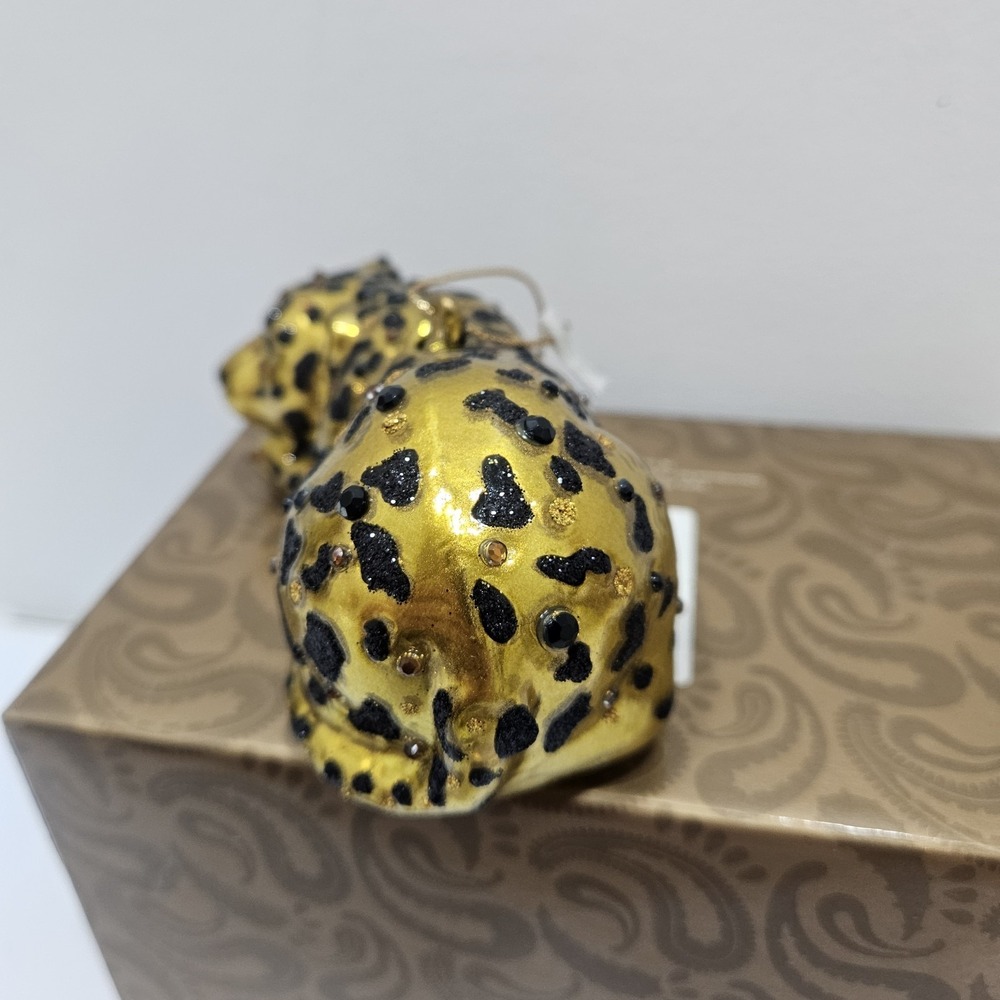 Vintage 2003 Home For The Holidayd Jeweled Collection Gold Cheetah Ornament - Picture 4 of 16